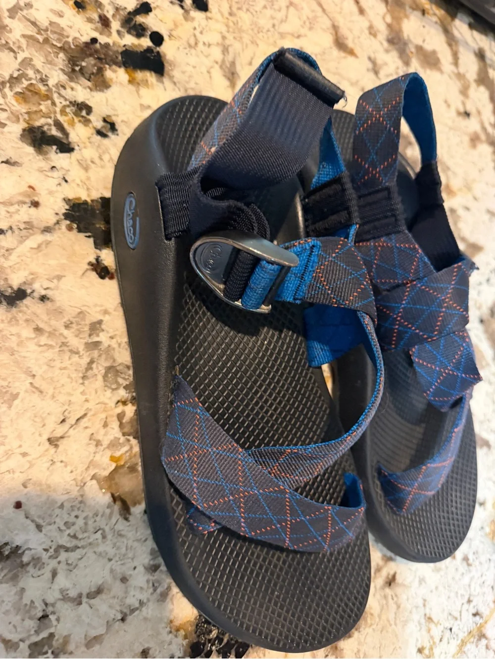 Chaco Men's Navy Blue Patterned Strappy Sandals